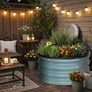 ZXZYHFTY Round Galvanized Raised Garden Bed kit, Blue Outdoor Garden Raised Planter Box, Round Large Metal Raised Garden Beds for Vegetable 2 * 2 * 1ft 3 Pcs by GreenHaven Gardens
