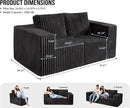 Modular Sectional Sofa 2 Seater Loveseat Modular Couch with Deep Seat Memory Foam Cloud Chair with Pillows Oversized Sectional Sofa for Living Room Bedroom (Strip Grey, Loveseat) by CozyNest Decor