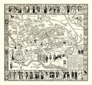 Vintage Map of Oxford University, 1950