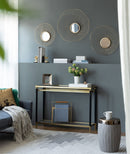 Wall Mirror Abstract Designed Wall Mirrors WithFrame For Home & Office, Top Of Sideboard (Set of 3) - Gold by HouseOfZazla