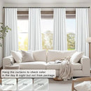 Ivory White Curtains 84 Inch Length 2 Panels for Living Room Curtain for Bedroom Window Total Blackout Off White Drapes 84 Long Boho Farmhouse Linen Black Out Thermal Insulated Curtain Back Tab Pocket by CozyNest Decor