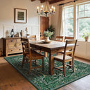 Joydeco Floral 5x7 Area Rugs for Living Room, Boho Dark Green Washable Rug Non Slip, Soft Low-Pile Botanical Forest Indoor Floor Throw Carpet for Office Dining Table Playroom Dorm by TinyTreasures Baby Boutique