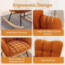 NIOIIKIT Nursery Rocking Chair Teddy Upholstered Glider Rocker Rocking Accent Chair Padded Seat with High Backrest Armchair Comfy Side Chair for Living Room Bedroom Offices (Orange) by TinyTreasures Baby Boutique