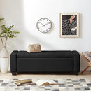 48" Ottoman with Storage, Black Storage Ottoman Bench with Safety Hinge, Upholstered Entryway Bench with Seating for Bedroom, Living Room, Holds up to 330 lb