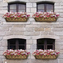Window Boxes Planters: 2 Pack 24 Inch Railing Planter Box with Adjustable Brackets for Porch Fence Patio Balcony Hanging Flower Baskets with Coco Liners for Outdoor Garden Decor - Bronze by GreenHaven Gardens