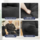 Bean Bag Chair with Filler, Bean Bag Sofa with Tufted Soft Stuffed Filling, Fluffy and Lazy Sofa, Comfy Cozy BeanBag Chairs with Memory Foam for Dorm, Apartment, Living Room (Black) by CozyNest Decor