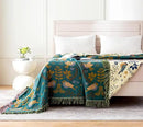 Cotton Throw Blanket 100% Muslin for Couch Bed 80''x 90'' Farmhouse Blanket 4-Layer Summer Blankets Boho Quilt Decor for All Seasons Cozy Soft Lightweight Knitted Warm Blanket Gifts for Women by CozyNest Decor