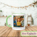 Personalized Coffee Mug, Custom Photo Caricature Gift, Funny Customized Coffee Gift for Men & Women, Custom Mugs with Pictures, Light Green 11oz Customized Ceramic Tea Cup by TinyTreasures Baby Boutique