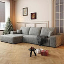 108" Sectional Couches for Living Room Modern Modular Sofa with L-Shape Couchs Upholstered Boneless Couch Deep Seat Sectional Couch with Chaise (Grey, Left Facing Chaise+2Seaters) by CozyNest Decor