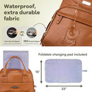 RUVALINO Diaper Bag Backpack, Multifunction Travel Pack Maternity Baby Changing Bags, Large Capacity, Waterproof, Brown by TinyTreasures Baby Boutique