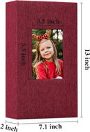 Vienrose Linen Photo Album 300 Pockets for 4x6 Photos Fabric Cover Photo Books Slip-in Picture Albums Wedding Baby Red by TinyTreasures Baby Boutique