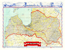 Vintage Map of Latvia 1950