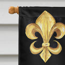 Black Gold Fleur de lis Nation House Flag 28x40 Porch Sleeve Pole Decorative Outside Yard Banner Artwork Wall Hanging, Polyester