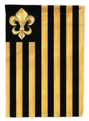 Black Gold Fleur de lis Nation House Flag 28x40 Porch Sleeve Pole Decorative Outside Yard Banner Artwork Wall Hanging, Polyester