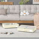 Under Bed Storage with Wheels, No Assemble Required 5.5 inches height beige under bed storage bins,Low Profile Rolling Under bed Shoe Storage containers，dorm under bed storage drawers by CozyNest Decor