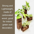 LaLaGreen Wood Planter Box for Plants (4 Pack) Wooden Hanging Wall Planters for Indoor Plant Holder Vase for Dried Flowers, Modern Living Room Bedroom Kitchen Home Office Decor by GreenHaven Gardens
