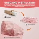 Modern Bean Bag Chair, Large Bean Bag Couch for Adults with Memory Foam Filled, Soft Faux Bunny Fur Lazy Chair for Living Room Bedroom Dorm Apartment, No Assembly Required, Pink by TinyTreasures Baby Boutique