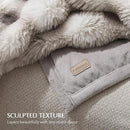 EVERGRACE Ultra Soft Luxury Fluffy Ridgeline Faux Rabbit Fur Throw Blanket, Thick Warm Bubble Throw for Bed, Cozy Plush Reversible Blankets for Couch, Chair, Sofa, Light Grey, 80x90 Inches, 870 GSM by CozyNest Decor