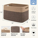 4 Pack Storage Baskets for Organizing, Woven Baskets for Shelves - Perfect for Toys, Books, Towels, and Clothes, Durable Gift Basket Bins Toy Storage, 13''L x9''W x7.8''H, Black and Brown by CozyNest Decor