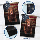 FLAGWIX Patriot American Dog Flags - Chocolate Labrador American Double Sided Flag - 4th of July Decorations for Home, Outside, House Flag 30x40 Heavy Duty Canvas, Decorative Indoor Outdoor Flag by GreenHaven Gardens