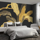 Gold Banana Leaf Wall murals Peel and Stick Wallpaper for Bedroom Living Room - 108"x157" by CozyNest Decor