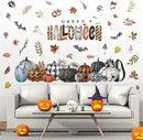 clothmile 40.15 x 38.58 Inch Happy Halloween Pumpkins Wall Decals Halloween Leaves Bat Spider Wall Stickers Halloween Removable Wall Sticker for Halloween Party Supplies Home Wall Decor by CozyNest Decor