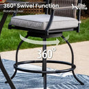 PHI VILLA 5 PCS Outdoor Bar Set,Counter Height Swivel Bar Chairs with Cushion and Metal Bar Table,Patio High Dining Set for Porch by CozyNest Decor