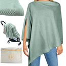 Peekaboo Nursing Cover Up for Breastfeeding - Breathable Knit - Soft Organic Cotton & Cashmere Breast Feeding Poncho for Women - Privacy Feature - Includes Mesh Laundry Bag (Sage) by TinyTreasures Baby Boutique