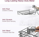 BOOSINY 2 Tier Black Large Stainless Steel Dish Drainers Drying Rack for Kitchen Counter with Drainboard, Rust Proof Metal, Space Saving, Modern Aesthetic, Compact Plates Strainers with Extra Mat by CozyNest Decor