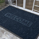 Yimobra Welcome Front Door Mat Outdoor, Heavy Duty Sturdy Non Slip Doormats, Rubber Backing, Low-Profile Entrance Rugs, Absorbent Resist Dirt, Easy Clean Patio Garage Floor Mats, 60X36 Inch, Blue by CozyNest Decor