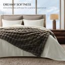 EVERGRACE Ultra Soft Luxury Fluffy Faux Rabbit Fur Throw Blanket, Thick Warm Fuzzy Blankets for Bed, Cozy Plush Reversible Blanket for Couch, Chair, Sofa, Dark Taupe, 60x80 Inches, 870 GSM by CozyNest Decor