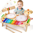 Wingyz Kids Drum Set for Toddlers Baby Music Instruments 7 in 1 Montessori Preschool Musical Toys Children Drum kit Xylophone Tambourine Birthday Gifts for Boys and Girls by TinyTreasures Baby Boutique