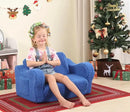 Kids Chairs for Toddler, 2-in-1 Toddler Soft Sherpa Couch Fold Out, Convertible Sofa to Lounger for Girls and Boys, Sky Blue by CozyNest Decor