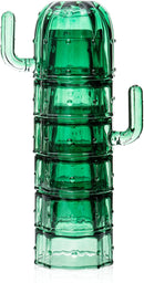 Cactus Stackable Glasses, Set of 6-10 oz