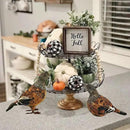 naturevibe 7.5 Inches Feathered Quail Set of 2 Fall Decorations,Artificial Woodland Animals Fall Figurines with Natural Feather as Centerpiece Table Decorations or Autumn Harvest Decor by CozyNest Decor