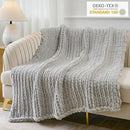 Esterra Chunky Knit Throw Blanket Newly Upgraded Heavy Tighter Version, Handmade Chenille Throw Super Soft, Thick Yarn Cable Knit Crochet Throw Blanket for Couch Bed Sofa (50"x60" Light Grey) by CozyNest Decor