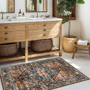 Lahome Washable Living Room Area Rug - 3x5 Non-Slip Ultra-Thin Rugs for Entryway, Throw Small Stain Resistant Kitchen Rugs, Vintage Medallion Print Carpet Rug for Office Bedroom Laundry Room Office by TinyTreasures Baby Boutique