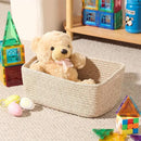 Small Storage Baskets for Organizing | Closet Organizer Bins | Shelf Toy Basket | Woven Rope Baskets | Cube Decorative Box | Shallow Basket | 13x8.5x5.1” | 4 Packs Mixed Brown by CozyNest Decor