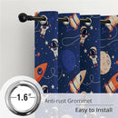 Kids Space Astronaut and Rocket Blackout Curtains - 100% Blackout, Thermal Insulated, Noise Reducing, Perfect for Kids Room and Nursery, 2 Panels (Orbiting Astronauts, W52×L63) by TinyTreasures Baby Boutique