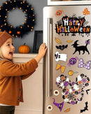 Halloween Window Clings - 9 Sheets 129 Pcs Cute Happy Halloween Window Decorations Indoor for Home Party Eyes Pumpkin Ghost Bats Stickers for Glass Double-Sided Removable Static Glass Decals by CozyNest Decor