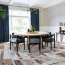 Modern Abstract 6X9 Area Rug for Living Room Bedroom Washable, with Non-Slip Rubber Backing Print Faux Wool Thin, Brown Throw Large Carpet for Kids Playroom Dining Room Pet & Child Friendly by CozyNest Decor