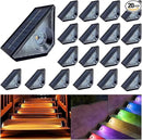 Solar Step Deck Lights Outdoor 20 Pack Solar Step Light, Waterproof Warm White/7 RGB Color Glow Solar Fence Lights for Yard, Patio, Garden, Walkways, Front Door, Pathway, Driveway by GreenHaven Gardens
