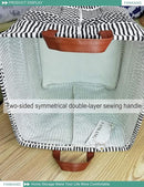 FANKANG Square Nursery Hamper Storage Bins Canvas Laundry Basket Foldable with Waterproof PE Coating Storage Baskets Gift Baskets for Children, Office, Bedroom, Clothes（Square-Black Lines ） by TinyTreasures Baby Boutique