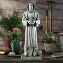 Garden Statue - Stone-Resin Saint Fiacre Indoor/Outdoor Catholic Sculpture, 24" Tall by GreenHaven Gardens