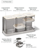 Caraway 14-Piece Glass Airtight Food Storage Containers with Lids – Non-Toxic, BPA-Free Kitchen Storage Containers – Stackable, Space-Saving Airtight Containers for Dry Goods and More - Cream by CozyNest Decor