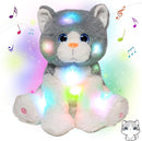 Cuteoy Light-up Singing Plush Cat LED Musical Kitty Stuffed Animal Adjustable Volume Lullaby Plushies Birthday Christmas Toy Gifts for Kids Toddler Girls, 10.5" by TinyTreasures Baby Boutique