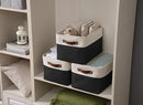 DECOMOMO Storage Bins Fabric Storage Baskets for Shelves, Linen Closet Organization Toys Nursery (Black and White, Large - 3 Pack) by CozyNest Decor