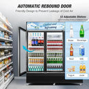 Commercial Beverage Refrigerator, 75" W 60 Cu. Ft. Commercial Drink Fridge, Display Refrigerator with 3 Glass Door, Commercial Display Fridge with 12 Adjustable Shelves, for Shop, Restaurant, Bar by CozyNest Decor