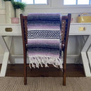 Del Mex Classic Mexican Blanket, Large Authentic Woven Falsa Throw (70"x50"), Artisan Southwest Décor for Beach, Yoga, Outdoors (Lavender) by CozyNest Decor