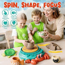 Lehoo Castle Pottery Wheel for Kids, Complete Pottery Arts and Crafts for Kids Ages 8-12 with Air Dry Clay Painting Kit Sculpting Tools, Art Supplies for Girls Boy Birthday Gift for Ages 6+ by TinyTreasures Baby Boutique